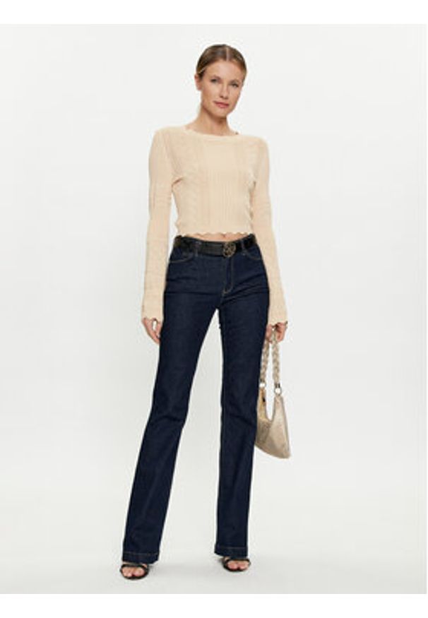 Guess Sweter Adaline W4GR08 Z2U00 Beżowy Regular Fit. Kolor: beżowy. Materiał: syntetyk