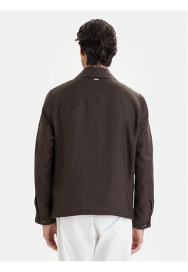 Bugatti Kurtka przejściowa 171400-11045 Brązowy Regular Fit. Kolor: brązowy. Materiał: len