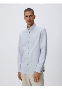 Reserved - Koszula regular fit z bawełną - jasnoszary. Kolor: szary. Materiał: bawełna #1