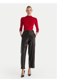 ACCESS FASHION Golf 54-8072 Czerwony Slim Fit. Typ kołnierza: golf. Kolor: czerwony. Materiał: wiskoza #4