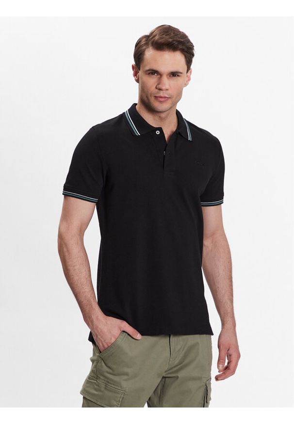 Geox Polo Piquet M3510A-T2649 F9000 Czarny Regular Fit. Typ kołnierza: polo. Kolor: czarny. Materiał: bawełna