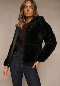 Renee - Czarna Dwustronna Kurtka z Pikowanymi Przeszyciami i Kapturem Tianessa. Kolor: czarny. Materiał: poliester, dzianina. Styl: elegancki, sportowy #5
