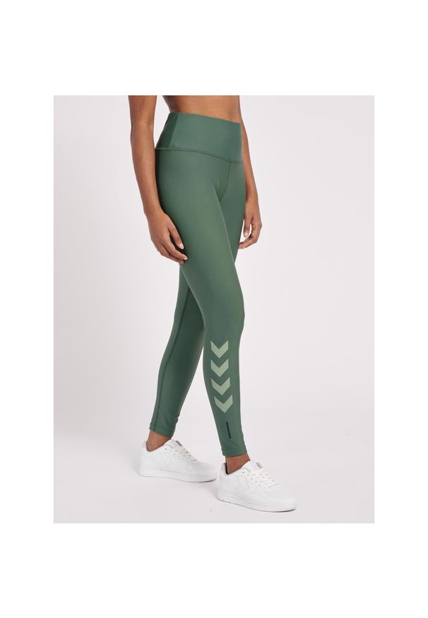 Damskie wysokie legginsy Hummel TE Tola. Kolor: szary. Wzór: nadruk