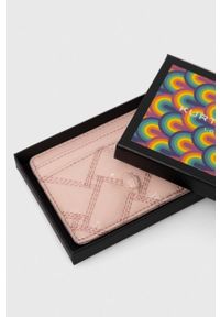 Kurt Geiger London etui na karty skórzane kolor różowy. Kolor: różowy. Materiał: skóra #4