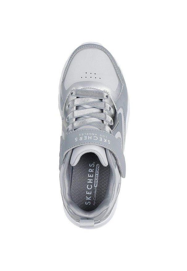 skechers - Adidasy Skechers Uno Lite-metallic Burst, Dzieci. Okazja: na co dzień. Kolor: szary. Materiał: skóra ekologiczna, materiał