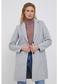 Vero Moda Płaszcz kolor szary przejściowy. Okazja: na co dzień. Kolor: szary. Materiał: poliester. Styl: casual #1
