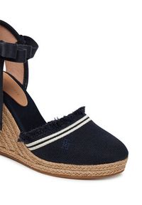 TOMMY HILFIGER - Tommy Hilfiger Espadryle Fringe Canvas High Wedge FW0FW08878 Granatowy. Kolor: niebieski. Materiał: materiał