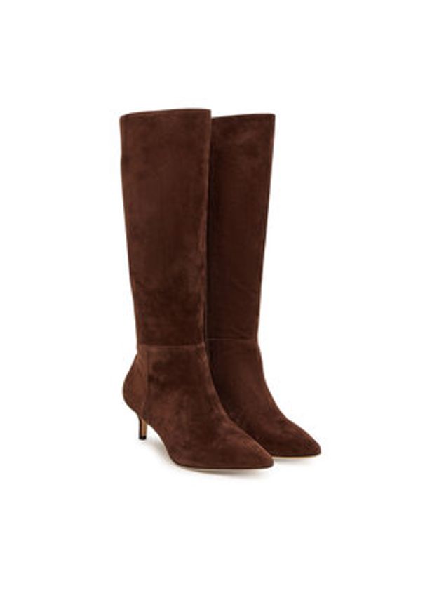 Lauren Ralph Lauren - LAUREN RALPH LAUREN Kozaki 802967811004 Brązowy. Kolor: brązowy. Materiał: zamsz, skóra