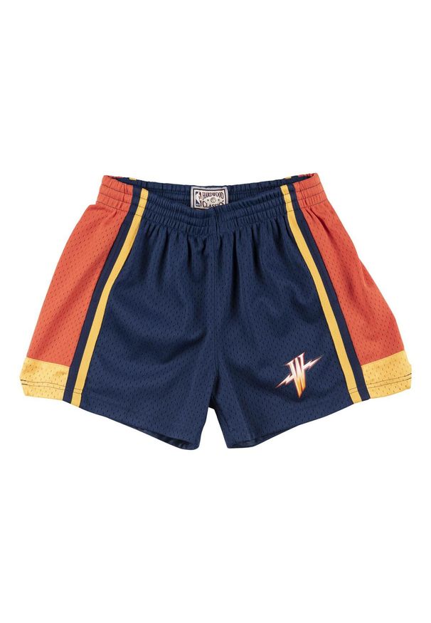 Mitchell & Ness - Szorty damskie Golden State Warriors jump shot. Kolor: niebieski. Sport: koszykówka