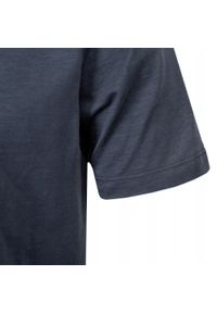 Granatowy Męski T-Shirt, Dekolt z Guzikami - Pako Jeans. Okazja: na co dzień. Kolor: niebieski. Materiał: bawełna. Styl: casual #5