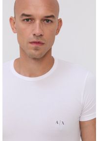 Armani Exchange t-shirt 2-pack męski kolor biały gładki. Okazja: na co dzień. Kolor: biały. Materiał: dzianina. Długość rękawa: krótki rękaw. Długość: krótkie. Wzór: gładki. Styl: casual #4