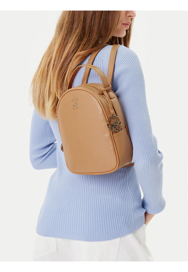 Beverly Hills Polo Club Plecak BHPC-W-06-A23 Beżowy. Kolor: beżowy. Materiał: poliester