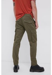 Only & Sons Spodnie męskie kolor zielony w fasonie cargo. Okazja: na co dzień. Kolor: zielony. Materiał: bawełna, tkanina. Wzór: gładki. Styl: casual