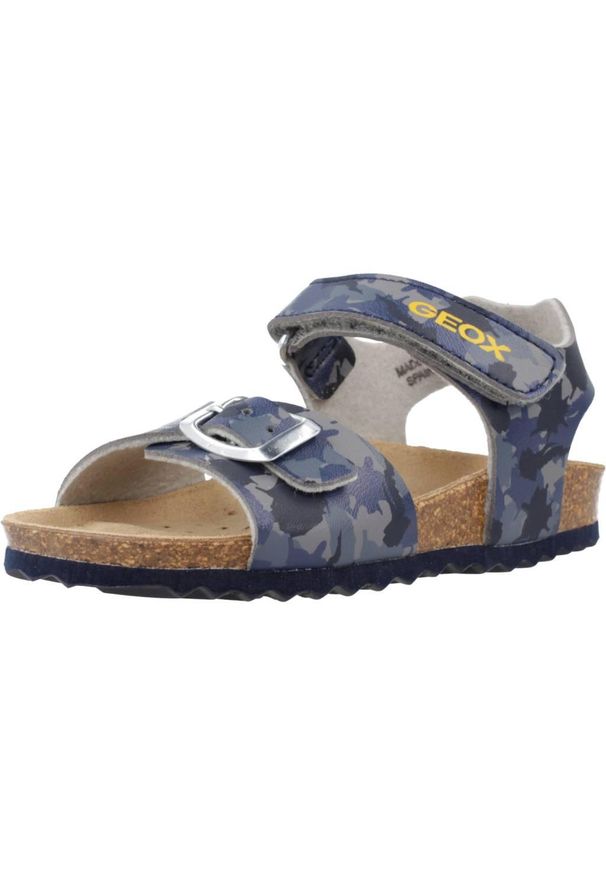 Geox - Sandały GEOX J GHITA BOY Niebieski. Kolor: brązowy, niebieski, zielony, wielokolorowy. Materiał: syntetyk, tkanina. Sport: turystyka piesza