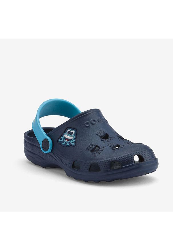 Coqui - COQUI Little Frog dziecięce klapki Marine/Blau. Kolor: szary, niebieski, wielokolorowy. Styl: marine