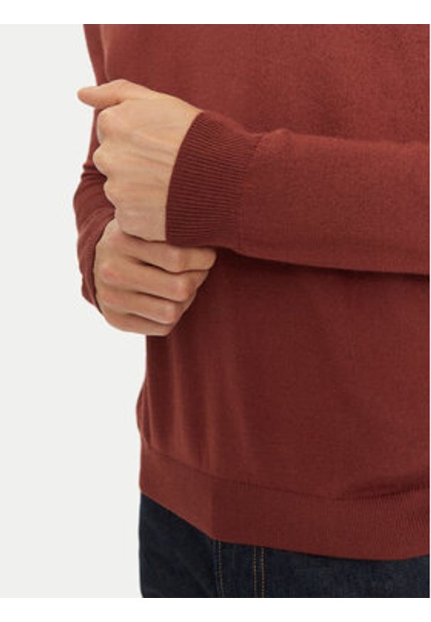 Sisley Sweter 11BAS300J Czerwony Regular Fit. Kolor: czerwony. Materiał: wełna, syntetyk