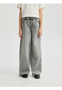 Reserved - Elastyczne jeansy wide leg - szary. Kolor: szary