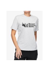 Koszulka bawełniana damska Marmot MMW Tee. Kolor: szary. Materiał: bawełna