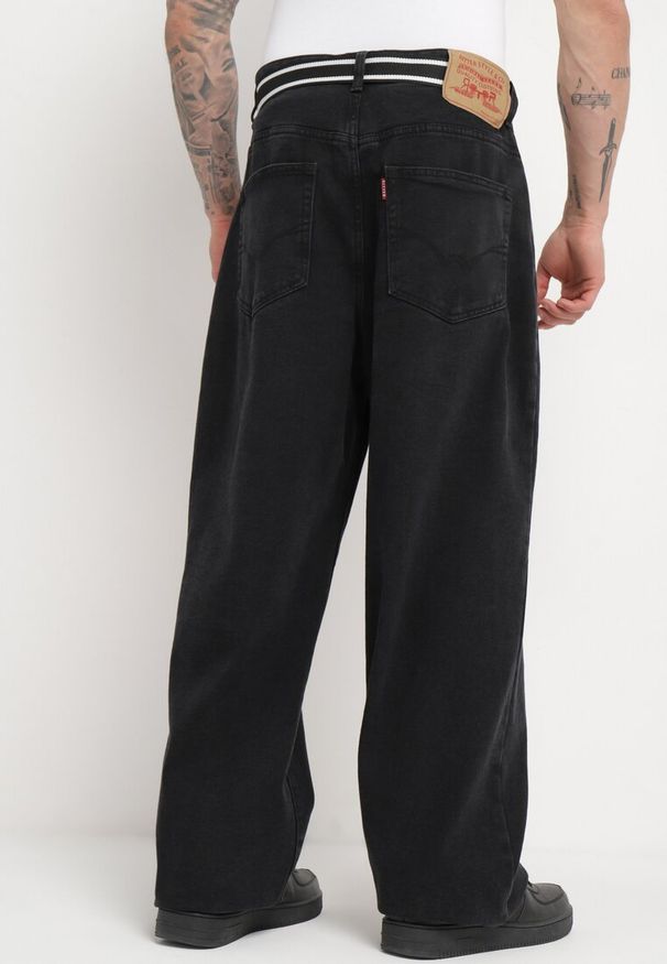 Born2be - Czarne Jeansy z Szerokimi Nogawkami i Wysokim Stanem Arikia. Stan: podwyższony. Kolor: czarny. Styl: klasyczny
