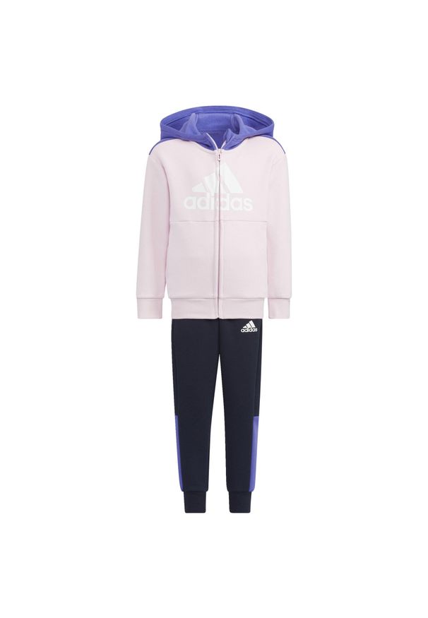 Adidas - Komplet polarowy z logo dziecka adidas. Okazja: na uczelnię. Kolor: fioletowy, różowy, wielokolorowy. Materiał: polar. Styl: sportowy