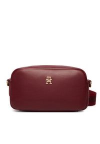 TOMMY HILFIGER - Tommy Hilfiger Torebka Th Essential Camera Bag AW0AW18370 Bordowy. Kolor: czerwony. Materiał: skórzane #5