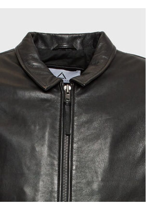 Serge Pariente Kurtka skórzana Tyson Czarny Regular Fit. Kolor: czarny. Materiał: skóra