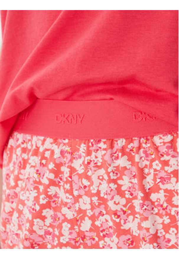DKNY Piżama YI90095 Koralowy Regular Fit. Kolor: pomarańczowy. Materiał: bawełna