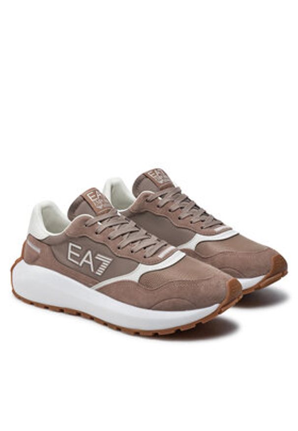 EA7 Emporio Armani Sneakersy X8X186 XK401 U238 Beżowy. Kolor: beżowy. Materiał: materiał