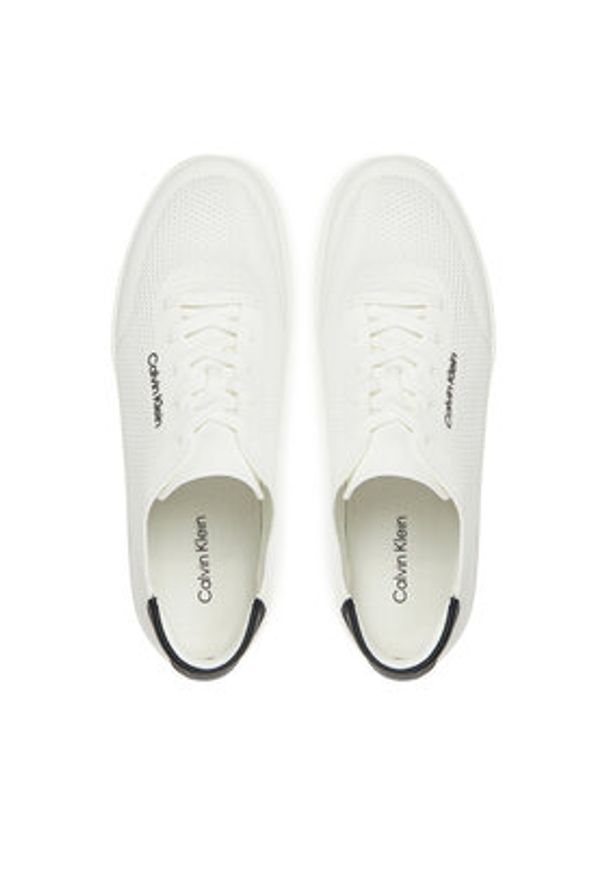 Calvin Klein Sneakersy Low Top Lace Up Knit HM0HM01726 Biały. Kolor: biały. Materiał: materiał