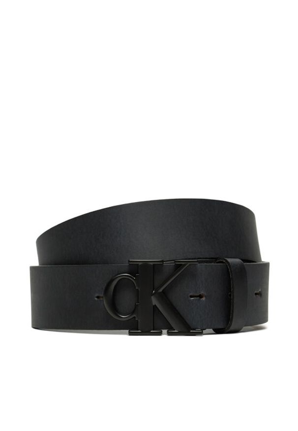 Calvin Klein Jeans Pasek Męski Round Mono Plaque Lthr Belt 35Mm K50K512068 Czarny. Kolor: czarny. Materiał: skóra