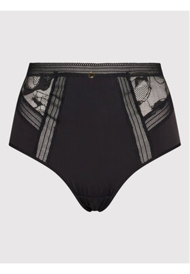 Chantelle Figi klasyczne z wysokim stanem True Lace C11M80 Czarny. Stan: podwyższony. Kolor: czarny. Materiał: syntetyk
