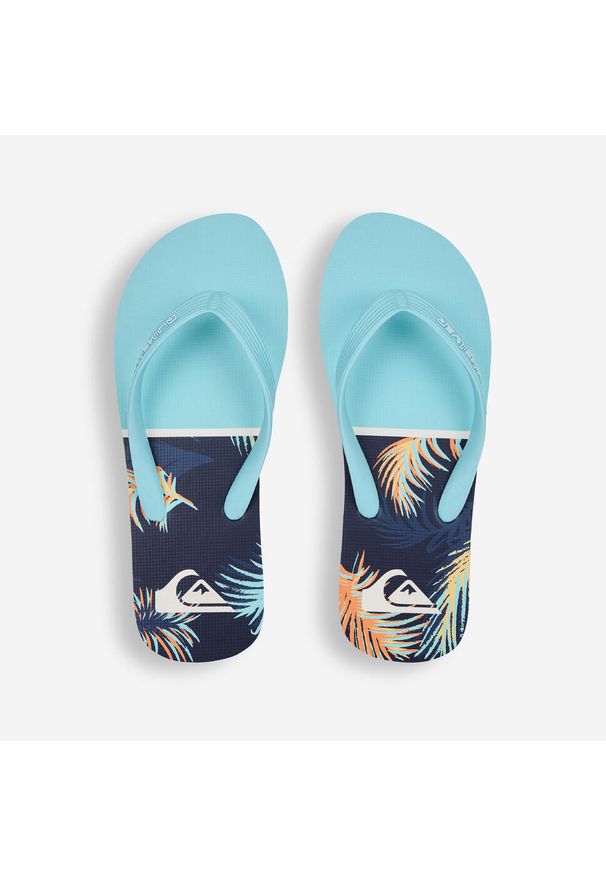 Japonki męskie Quiksilver Tropical Glitch. Okazja: na plażę. Kolor: niebieski. Materiał: syntetyk, kauczuk. Styl: sportowy