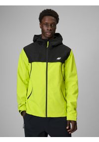 4f - 4F Kurtka przejściowa membrana 5000 męska - zielona S. Okazja: na spacer, na co dzień, do pracy. Kolor: zielony. Materiał: materiał. Styl: casual #1