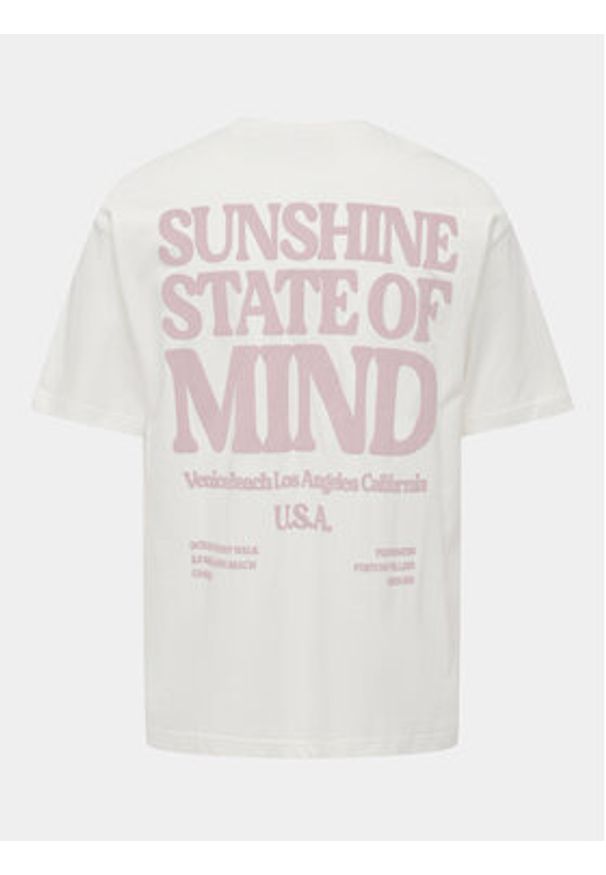 Only & Sons T-Shirt Kenny 22028736 Biały Relaxed Fit. Kolor: biały. Materiał: bawełna