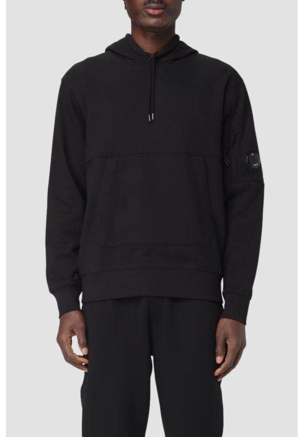 C.P. Company - C.P. COMPANY Czarna męska bluza Sweat Hooded, Rozmiar M. Kolor: czarny