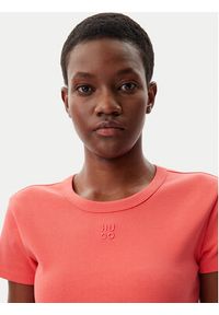 Hugo - HUGO T-Shirt Delanor 50512000 Czerwony Slim Fit. Kolor: czerwony. Materiał: bawełna #3