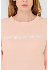 Emporio Armani - EMPORIO ARMANI Dresy damskie brzoskwiniowe. Kolor: pomarańczowy. Materiał: bawełna. Wzór: haft #6