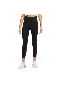 Legginsy Getry Spodnie Nike Bawełniane Z Logo Wysoki Stan. Stan: podwyższony. Kolor: czarny. Materiał: bawełna. Sport: fitness #1