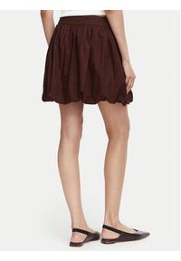 Vero Moda Spódnica mini Esther 10355460 Brązowy ciemny Regular Fit. Kolor: brązowy. Materiał: bawełna #5