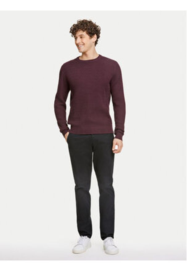 Lindbergh Sweter 30-804052 Brązowy Relaxed Fit. Kolor: fioletowy. Materiał: bawełna