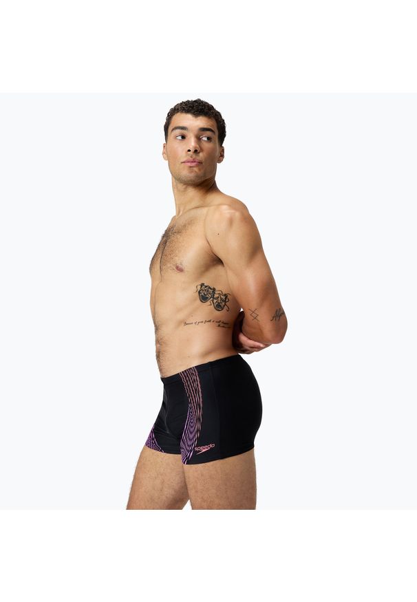 Kąpielówki męskie Speedo Duo Logo Print Aquashort. Kolor: czarny. Wzór: nadruk