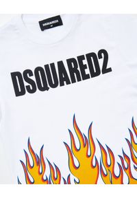 DSQUARED2 KIDS - Bawełniana koszulka z nadrukiem 4-12 lat. Kolor: biały. Materiał: bawełna. Wzór: nadruk. Sezon: lato. Styl: klasyczny #3