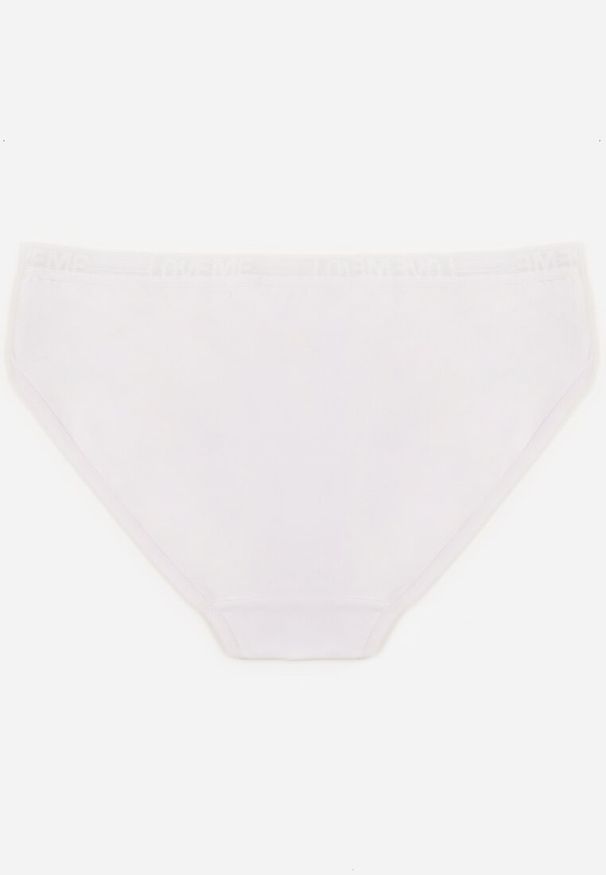 Renee - Białe Majtki Figi z Bawełny z Napisem Love Adririn. Kolor: biały. Materiał: bawełna. Wzór: napisy