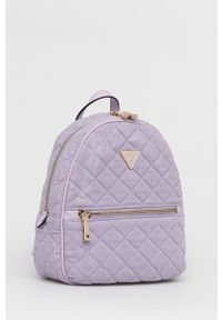 Guess plecak damski kolor fioletowy mały gładki. Kolor: fioletowy. Wzór: gładki #2