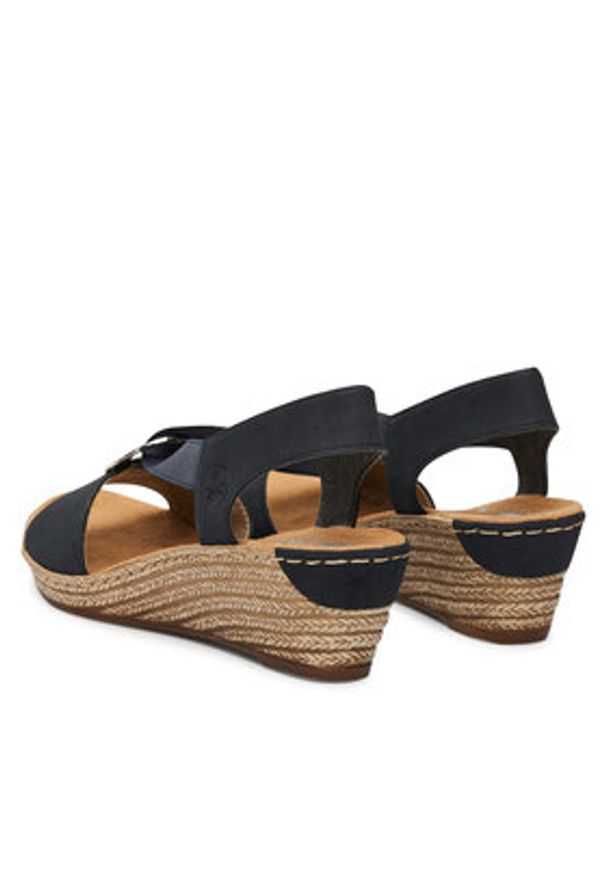 Rieker Sandały CEO-624H6-14 Granatowy. Kolor: niebieski. Materiał: skóra