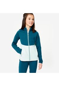 Decathlon - Bluza dziecięca Domyos rozpinana. Kolor: niebieski, wielokolorowy, zielony. Materiał: elastan, materiał, poliester