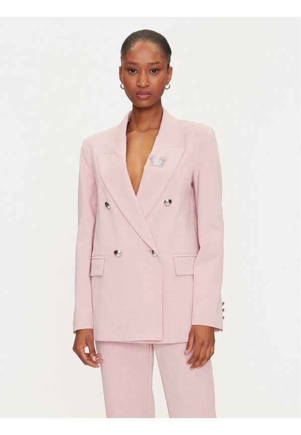 Maryley Marynarka 25EB282/14RS Różowy Regular Fit. Kolor: różowy. Materiał: syntetyk, bawełna