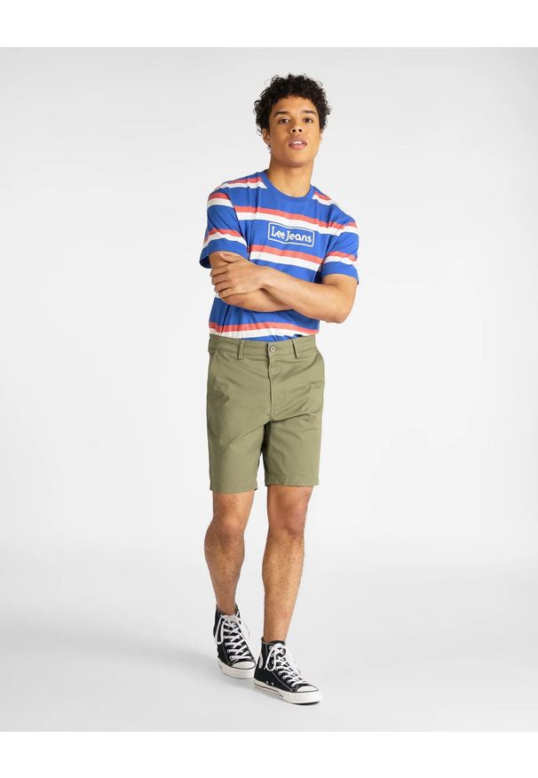 Lee - LEE SLIM CHINO SHORT MĘSKIE SZORTY MATERIAŁOWE L73HLA82 112120606. Materiał: materiał