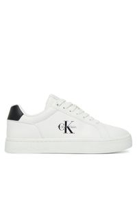 Calvin Klein Jeans Sneakersy Classic Cupsole Mono Lth Wn YW0YW01902 Biały. Kolor: biały. Materiał: skóra