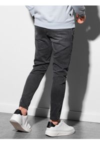 Ombre Clothing - Spodnie męskie jeansowe SKINNY FIT P937 - czarne - XL. Kolor: czarny. Materiał: jeans. Styl: klasyczny #6